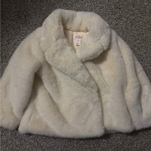 Cat & Jack Cream Faux Fur Jacket